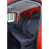 Vauxhall Vivaro 2014-2019 Crew Cab Sportive Driver And Front Double Passenger Seat Covers - Black